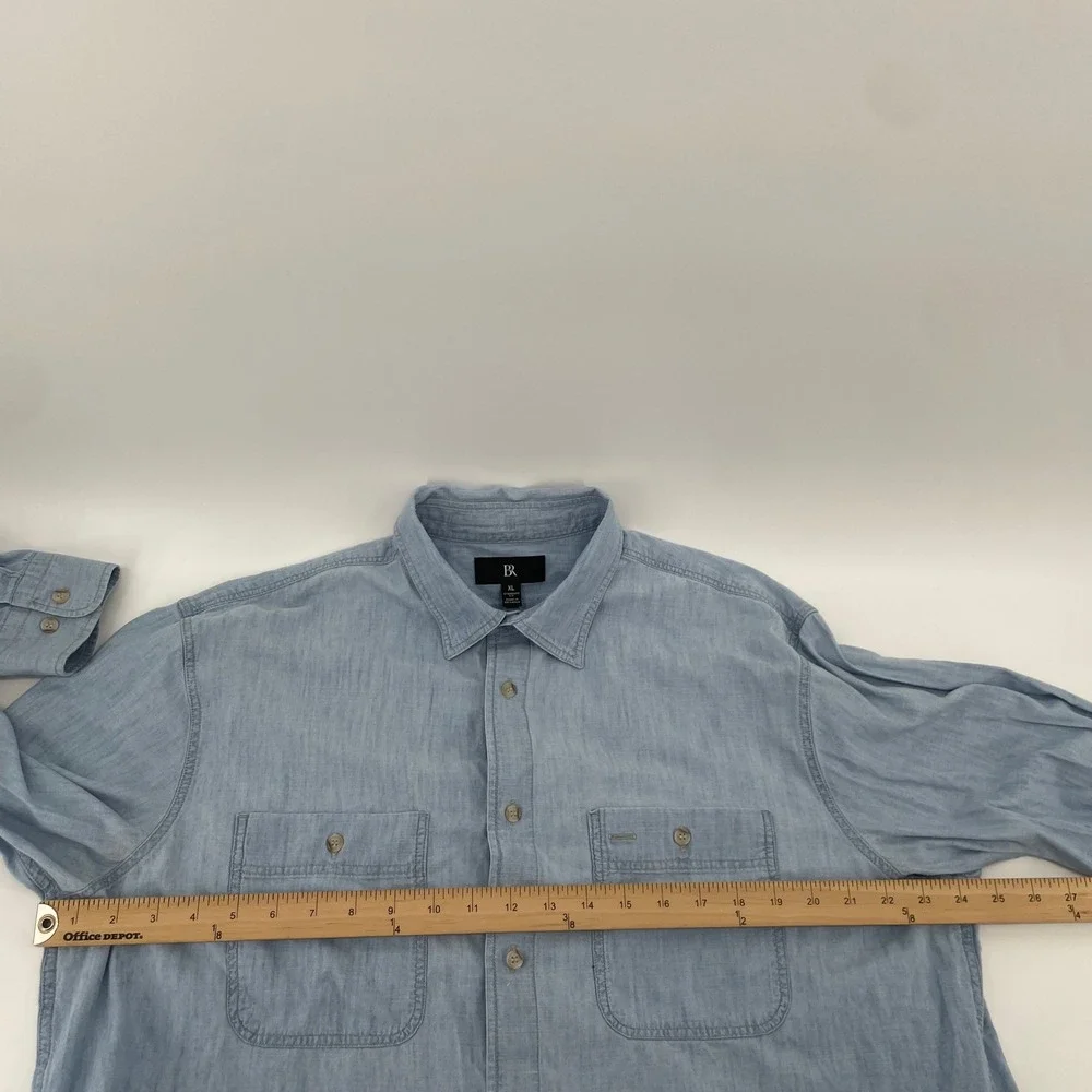 Banana Republic Shirt Mens XL Blue Chambray Long Sleeve Button Down Workwear